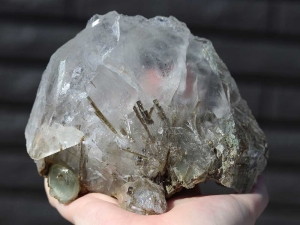 財産を守る 透明 水晶 ザギマウンテンクォーツ ルチル クラスター 058