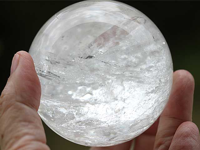 寂しさを癒す 透明 レインボー水晶 丸玉 029｜風蓮の宝石箱